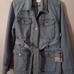 Denim belted jacket NWT